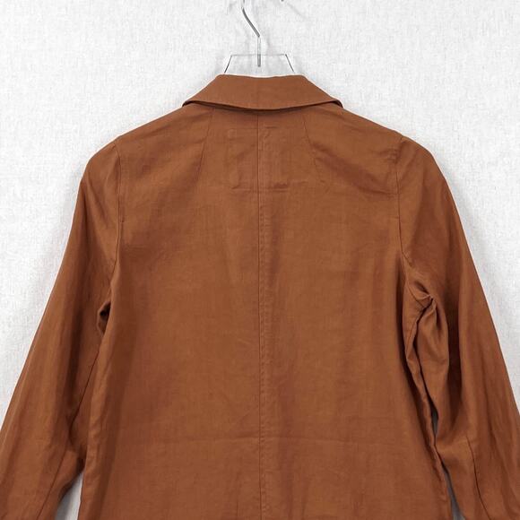 MADEWELL Linen Dorset Blazer Womens Small Brown Warm Hickory Lightweight Travel - Picture 7 of 15